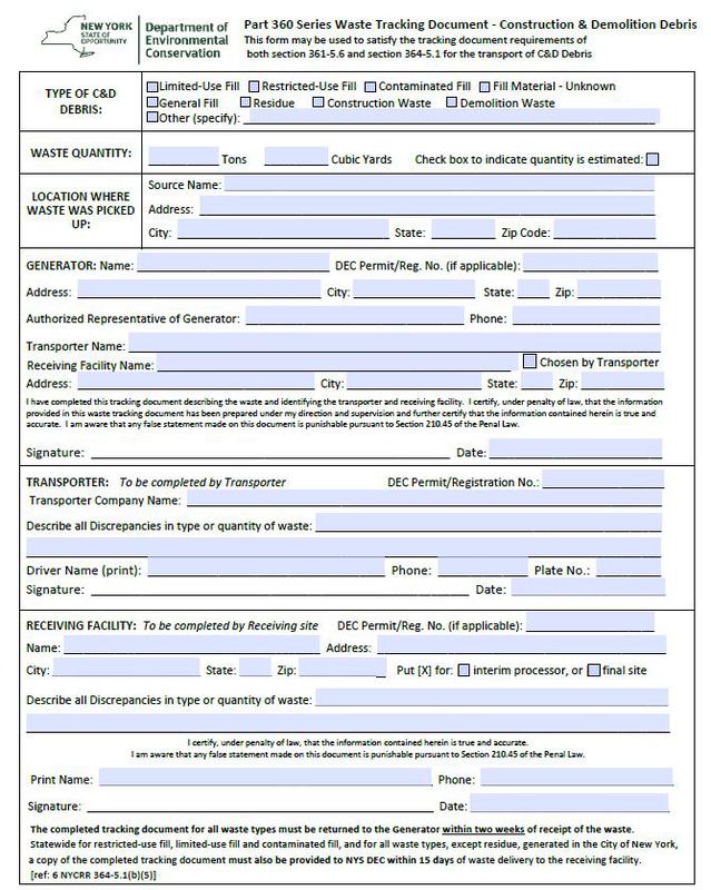 New NYSDEC Enforcement Discretion for Waste Manifests and Shipping Documents