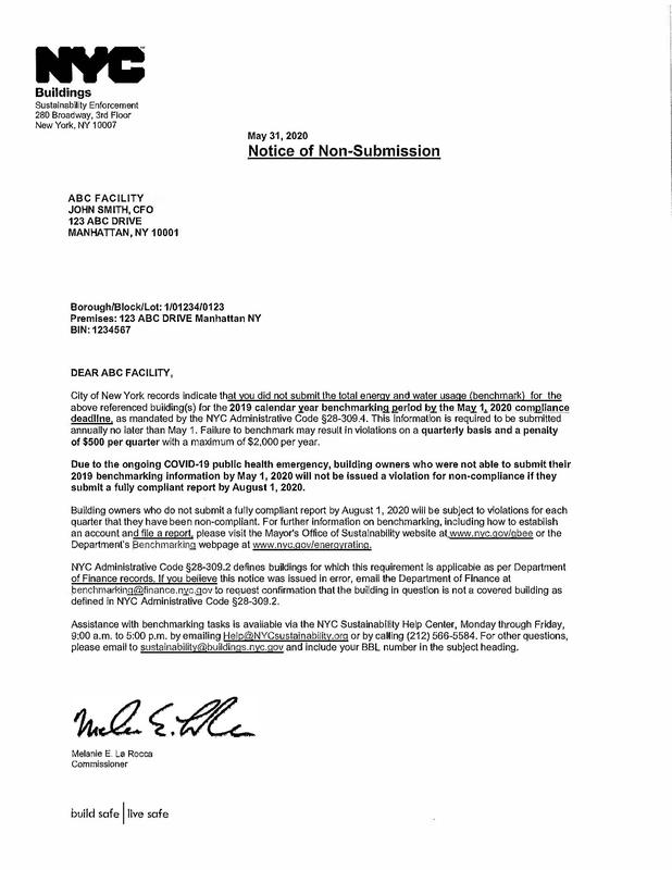 NYC Energy Benchmarking: Extended Filing Date for 2020